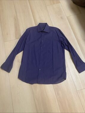 BOSS Men's Dark Purple Long-Sleeve Dress Shirt
